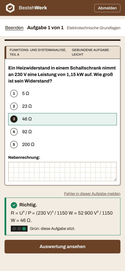 Aufgabe mit Lösung und Rechenweg